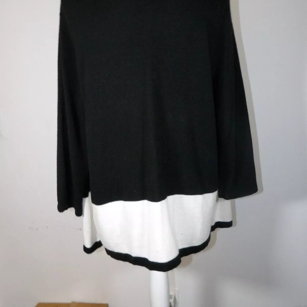 Sag Harbor Sweater Top Women's Size XL Black & Cream - Picture 4 of 6